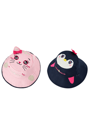 Little Surprise Box Dual Side Reversible Sun Hat with UPF50+ for Toddlers& Kids - LSB - CAP - PINKREVERSE