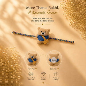 Little Surprise Box, Dual style Rakhi & broach Clip for Kids - Beige Rakhi Gift