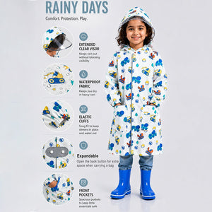 Little Surprise Box Dumper Construction Raincoat | The Mom Store - S Kids Raincoat