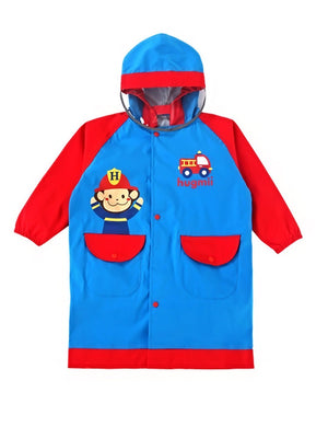 Little Surprise Box, Fire Engine theme Knee length Raincoat for Kids - 