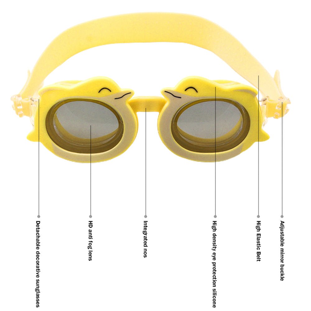 Little Surprise Box Fish Dual Glass Frame Sun protection & Swimming Goggles for Kids, UV protected and Anti Fog. - LSB-SG-DG-Fishyellow