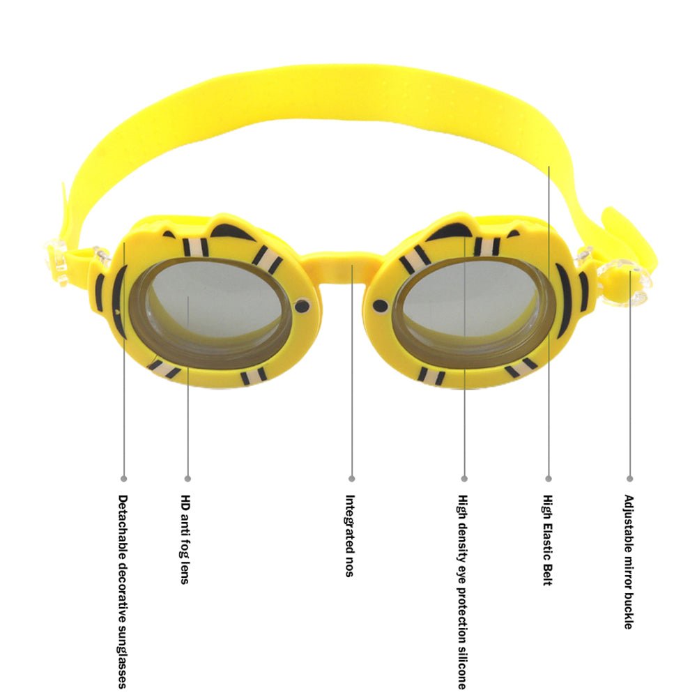 Little Surprise Box Fish Dual Glass Frame Sun protection & Swimming Goggles for Kids, UV protected and Anti Fog. - LSB-SG-DG-Fishyellow
