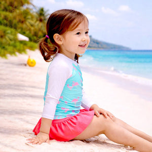 Little Surprise Box Flamingo Skort Set - Tropical Style | The Mom Store - 3 - 4 Years Girls Swimwear