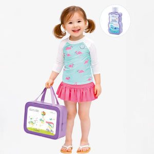 Little Surprise Box Flamingo Skort Set - Tropical Style | The Mom Store - 3 - 4 Years Girls Swimwear