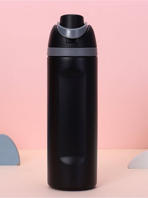Little Surprise Box Flip Lid styled Premium Stainless steel Double Wall Bottle for Office, Gym and School, 750ML - Black