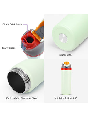 Little Surprise Box Flip Lid styled Premium Stainless steel Double Wall Bottle for Office, Gym and School, 750ML - Mint