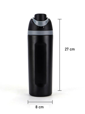 Little Surprise Box Flip Lid styled Premium Stainless steel Double Wall Bottle for Office, Gym and School, 750ML - Black