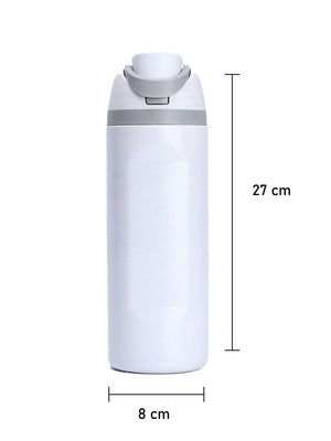 Little Surprise Box Flip Lid styled Premium Stainless steel Double Wall Bottle for Office, Gym and School, 750ML - White
