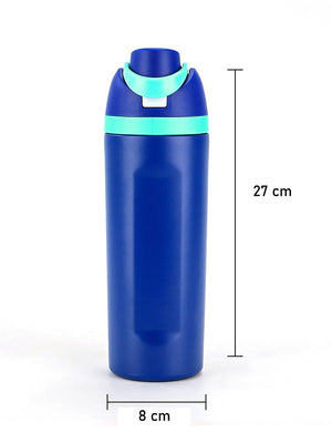 Little Surprise Box Flip Lid styled Premium Stainless steel Double Wall Bottle for Office, Gym and School, 750ML - Navy Blue