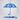 Little Surprise Box, Floral Tile Print Umbrella for Teens & Adults - Blue Umbrella