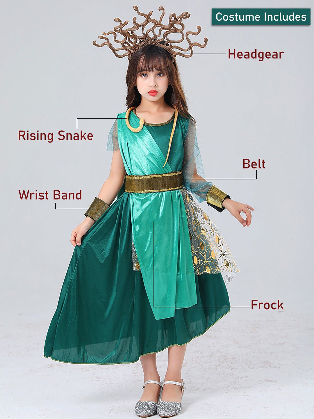 Little Surprise Box Forest Snake Queen Kids Halloween Costume Dress Up - LSB - HWC - SNAKEQUEEN - 4 - 6Y