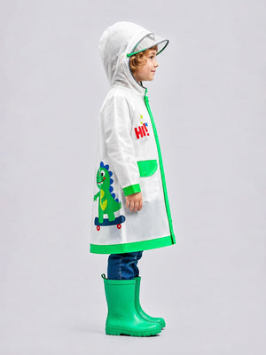 Little Surprise Box Frog Green Raincoat - 3-4 Year Kids Raincoat