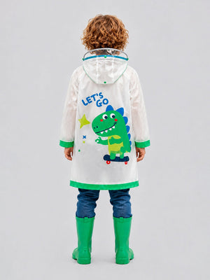 Little Surprise Box Frog Green Raincoat - 3-4 Year Kids Raincoat