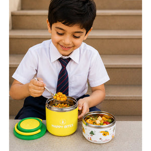 Little Surprise Box Fruity Double Decker Lunch Box | The Mom Store - Yellow Lunch Box