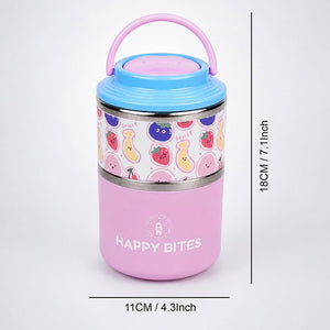 Little Surprise Box Fruity Double Decker Lunch Box | The Mom Store - Pink Lunch Box