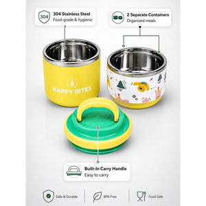 Little Surprise Box Fruity Double Decker Lunch Box | The Mom Store - Yellow Lunch Box