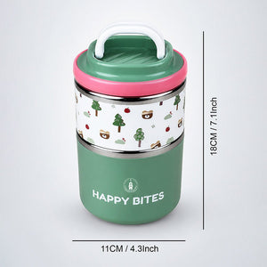 Little Surprise Box Fruity Double Decker Lunch Box | The Mom Store - Green Lunch Box