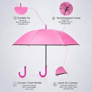 Little Surprise Box Fuchsia Pink Solid Umbrella | The Mom Store - Monsoon Wear