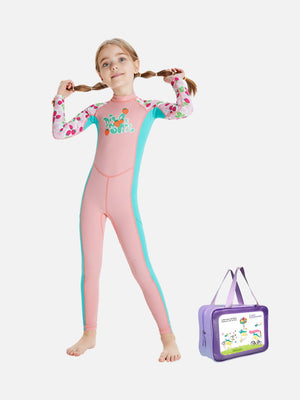 Little Surprise Box Full Length Dive Strawberry Printed Kids Swimwear In UPF 50+ Fabric With Free Washbag - 3 - 4 Years Kids Swimwear