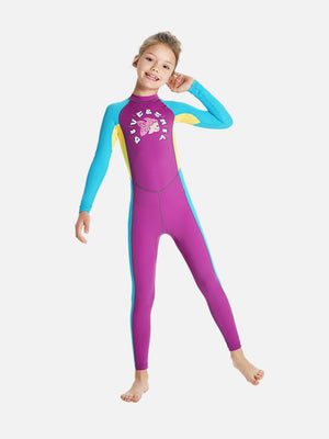 Little Surprise Box Full Length Mauve Mermaid Kids Swimwear In UPF 50+ Fabric With Free Washbag - 3 - 4 Years Kids Swimwear