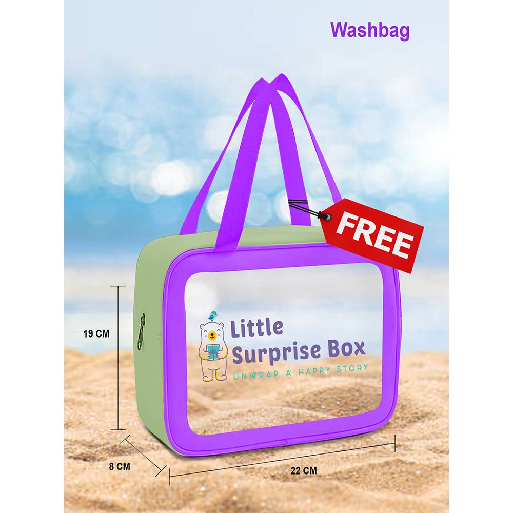 Little Surprise Box Full Sleeves Kids Swimwear Pink and Blue Transport theme, UPF 50+ - LSB-SW-Transportpink-M