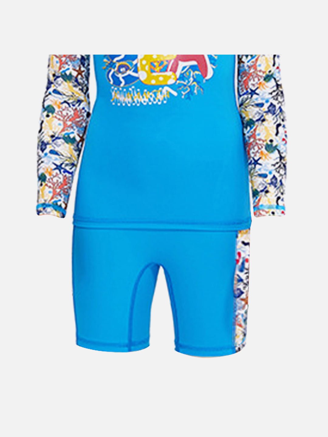 Little Surprise Box Full Sleeves Shirt & Shorts set Swimwear, Blue Fauna with UPF 50+ (2 pcs set) - LSB - SW - Bluefaunaset - S