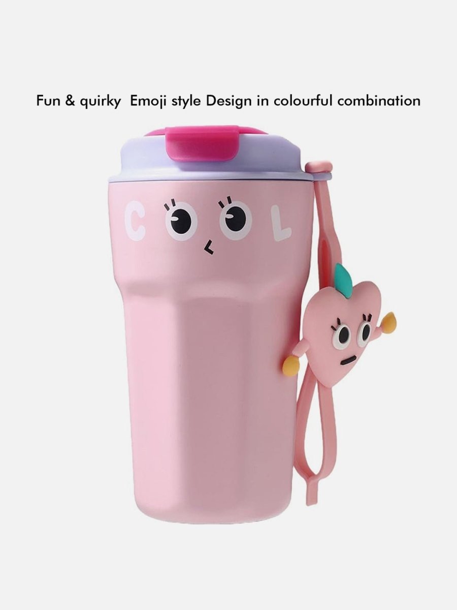 Little Surprise Box Fun Emoji Vacuum Insulated Stainless Steel Tumbler For Kids & Adults - LSB-WB-EMOPNKCOFE