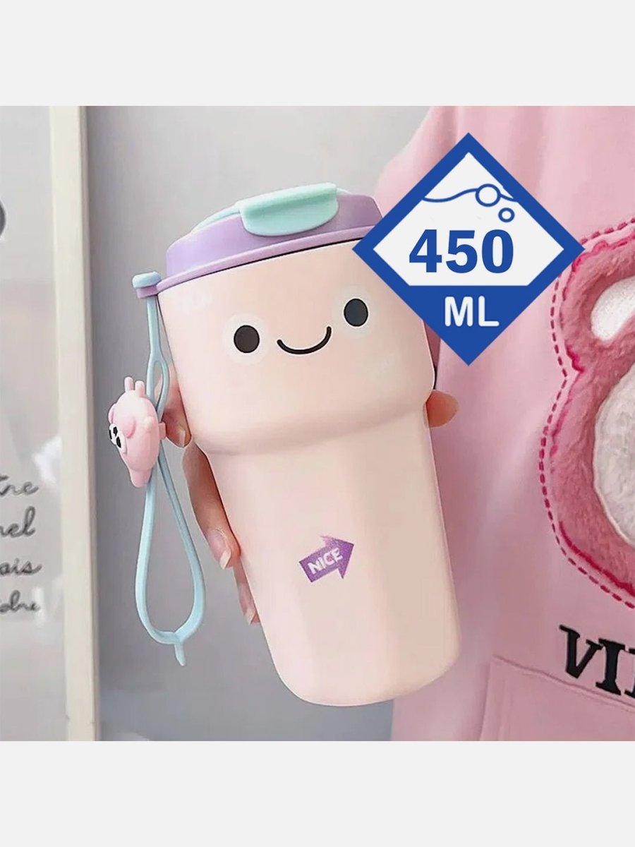Little Surprise Box Fun Emoji Vacuum Insulated Stainless Steel Tumbler For Kids & Adults - LSB-WB-EMOPNKCOFE