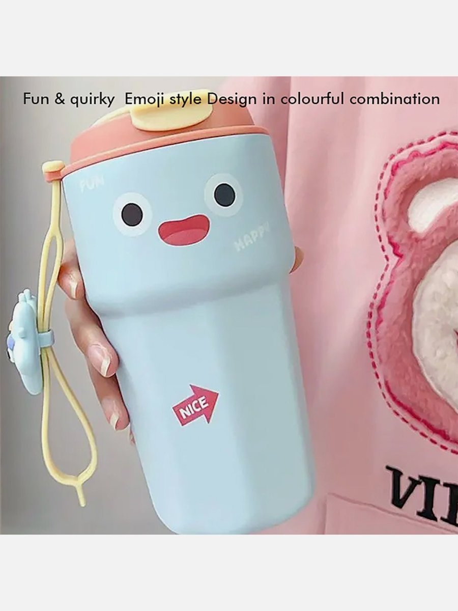 Little Surprise Box Fun Emoji Vacuum Insulated Stainless Steel Tumbler For Kids & Adults - LSB-WB-EMOBLUCOFE