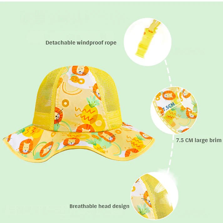 Little Surprise Box Fun Print breathable Net wide brim Sun Hat for Kids& Toddlers - LSB - CAP - NETLION