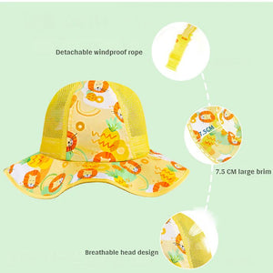 Little Surprise Box Fun Print breathable Net wide brim Sun Hat for Kids& Toddlers - LSB - CAP - NETLION
