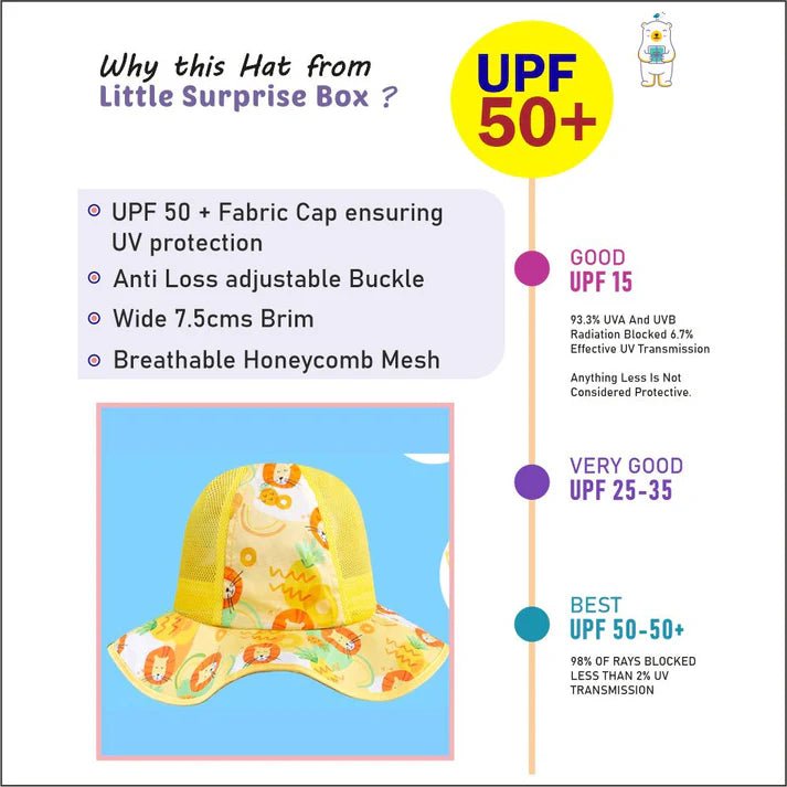 Little Surprise Box Fun Print breathable Net wide brim Sun Hat for Kids& Toddlers - LSB - CAP - NETLION