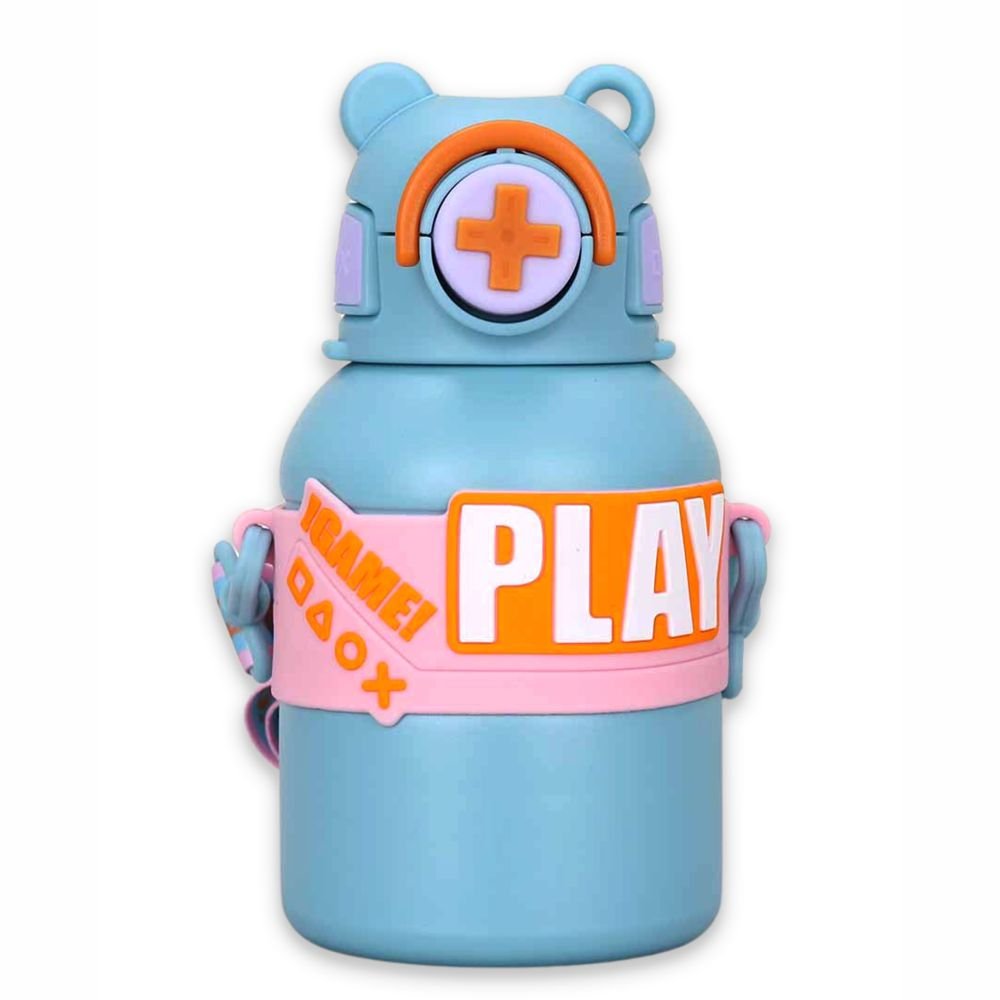 Little Surprise Box Game Theme Stainless Steel Kids Water Bottle, 550ml - LSB - WB - BLU - PLAY