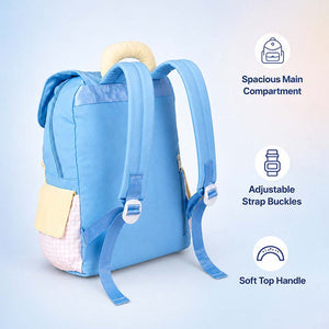 Little Surprise Box Gingham Girl Star Backpack | The Mom Store - Blue School Bag