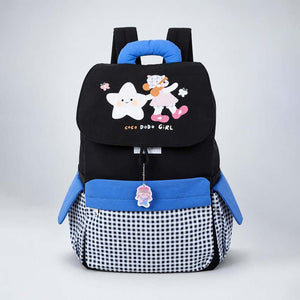 Little Surprise Box Gingham Girl Star Backpack | The Mom Store - Black School Bag