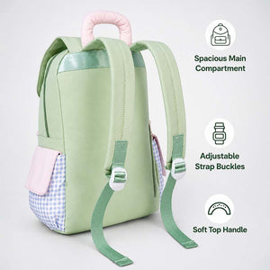 Little Surprise Box Gingham Girl Star Backpack | The Mom Store - Green School Bag