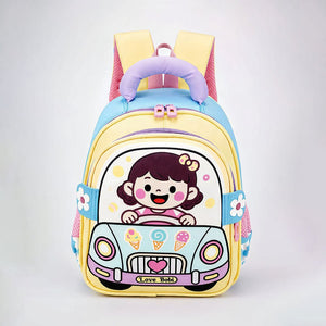 Little Surprise Box Girl Car Ride Backpack | The Mom Store - blue School Bag