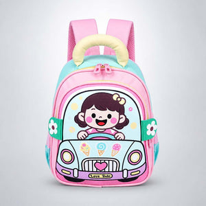 Little Surprise Box Girl Car Ride Backpack | The Mom Store - Pink School Bag