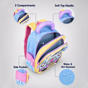 Little Surprise Box Girl Car Ride Backpack | The Mom Store - blue School Bag