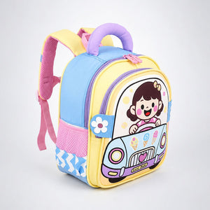 Little Surprise Box Girl Car Ride Backpack | The Mom Store - blue School Bag