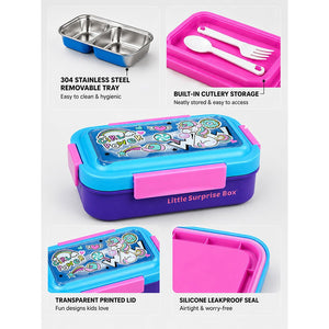 Little Surprise Box Girl Power Lunch Box | The Mom Store - Blue Lunch Box