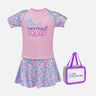 Little Surprise Box, Glitter Mermaid t-shirt & skirt set Swimwear with Shorts for Kids & Toddlers - LSB-SW-2PSKIRTMERMAID120