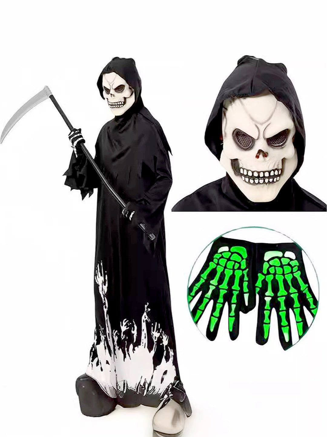 Little Surprise Box Glow in Dark Spooky Skeleton Kids Halloween Costume - LSB - HWC - GLOWINDARK - 7 - 8Y