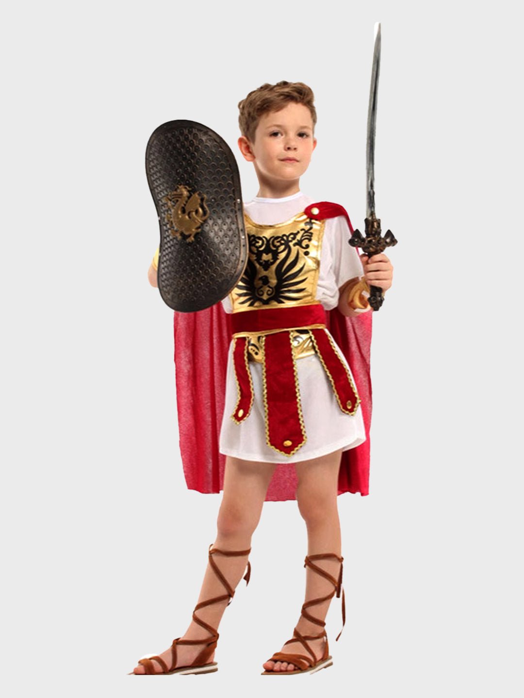 Little Surprise Box, Gold Armor Gladiator, Kids Halloween Costume Fancy Dress Up - LSB - HWC - ARMRGLADTR - 7 - 9Y