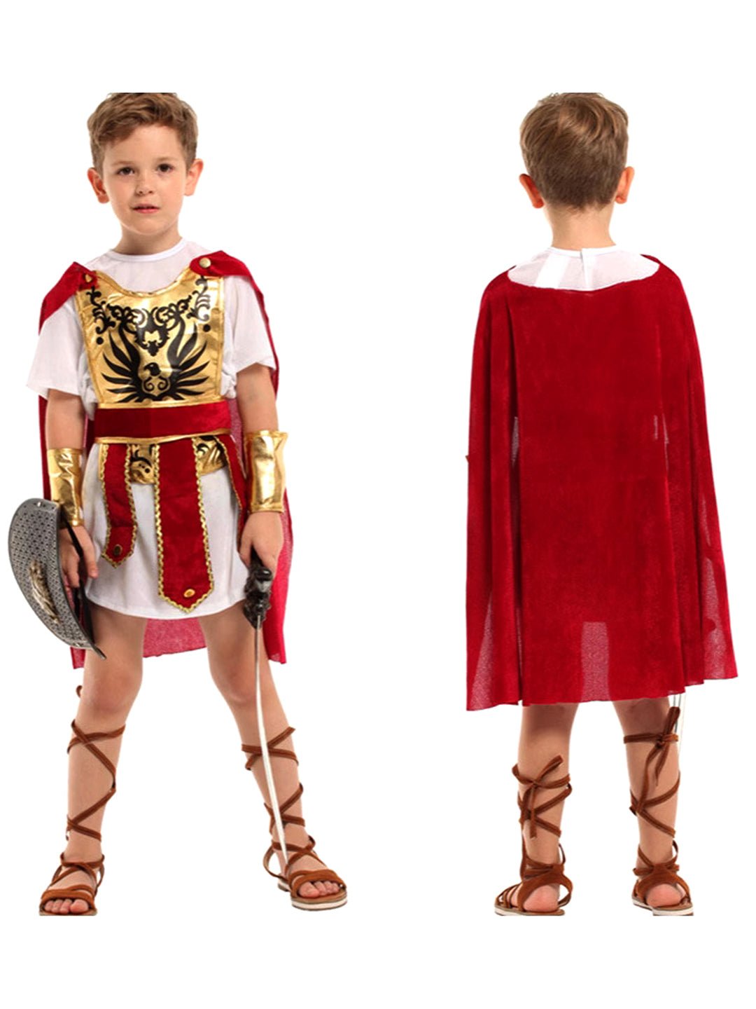 Little Surprise Box, Gold Armor Gladiator, Kids Halloween Costume Fancy Dress Up - LSB - HWC - ARMRGLADTR - 7 - 9Y