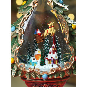 Little Surprise Box Gold & Green Tree with Musical Glitter Water Lights, Christmas Home & table Décor - Christmas Decor