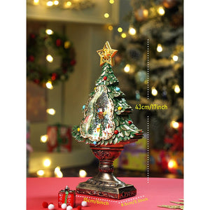 Little Surprise Box Gold & Green Tree with Musical Glitter Water Lights, Christmas Home & table Décor - Christmas Decor
