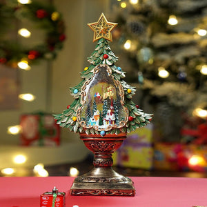 Little Surprise Box Gold & Green Tree with Musical Glitter Water Lights, Christmas Home & table Décor - Christmas Decor