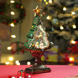 Little Surprise Box Gold & Green Tree with Musical Glitter Water Lights, Christmas Home & table Décor - Christmas Decor