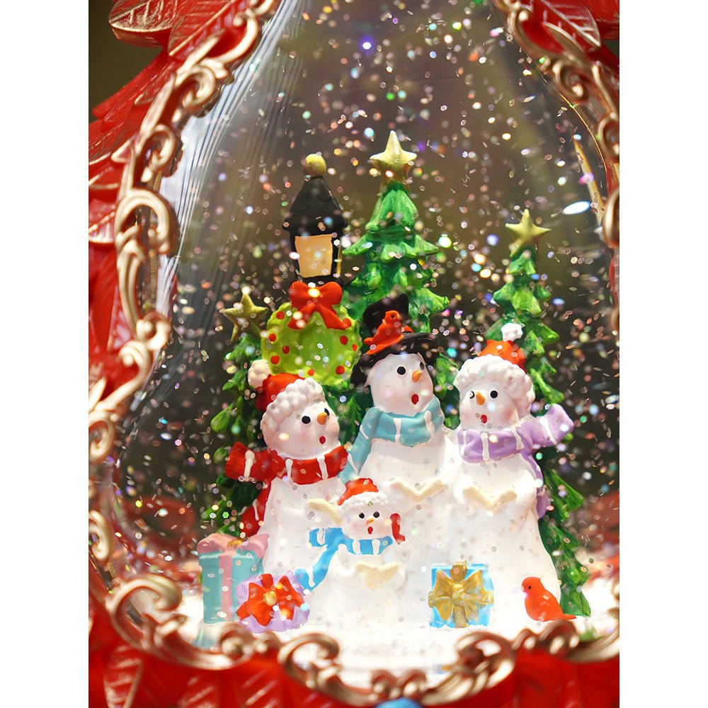 Little Surprise Box Gold & Red Tree with Musical Glitter Water Lights, Christmas Home & table Décor - Christmas Decor